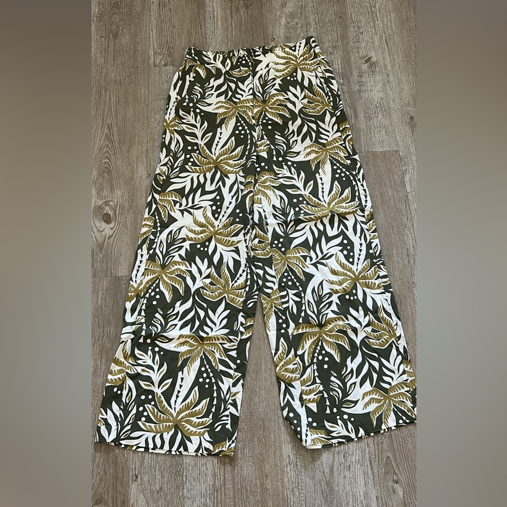 Women’s Tropical Wide Leg Print Crop Pant